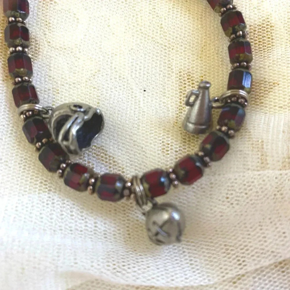 NWT Sports Buccanner Pirate Handmade Bracelet with Cute Silverplated charms - Picture 3 of 6